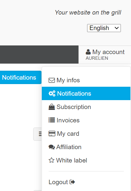 notification email au niveau du compte