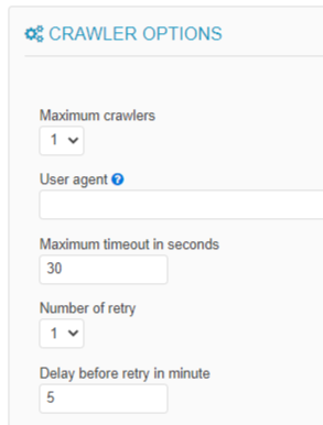 crawl : number and delays of retry