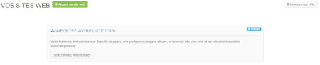 importer vos URL sur Oseox Monitoring