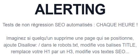 Oseox ALERTING : test de non régression seo automatique